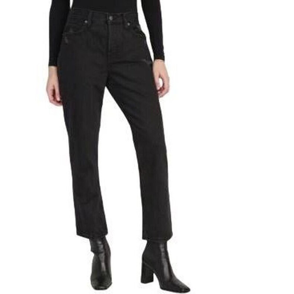 Old Navy Womens Pants Black 10/M High-Waisted Slouchy Distressed Jeans New